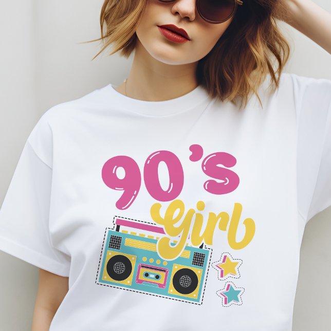 90's Girl Boombox Hippie Retro Groovy  T-Shirt (90's Girl Boombox Hippie Retro Groovy T-Shirt)