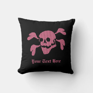 90s Goth Rockabilly Skull and Crossbones Punk Joll Cushion
