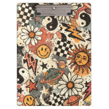 90s Happy Faces Sun Flowers Pattern