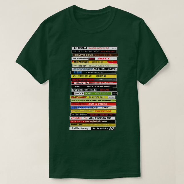 90s Hip Hop CD Stack T-Shirt (Design Front)