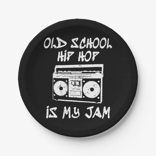 90s Hip Hop Old School  Boombox Music Lover Paper Plate (Front)