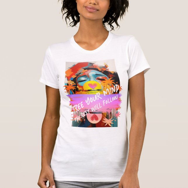 90'S HIP HOP R&B FREE YOUR MIND ABSTRACT GRAPHIC T-Shirt (Front)