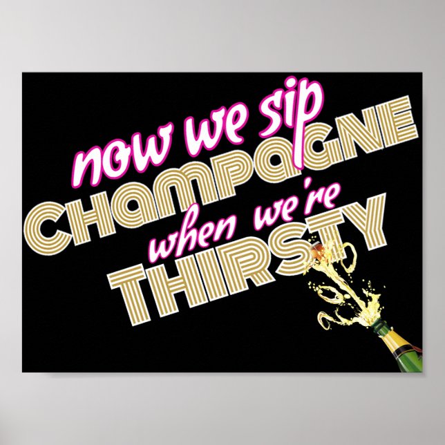 90's Hip Hop Throwback Champagne Sign |Pink (Front)