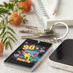 90's Hip Hop Vibes Retro Made Me Key Ring