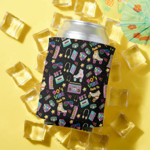90's Hip Hop Vibes Retro Made Me Pattern Can Cooler