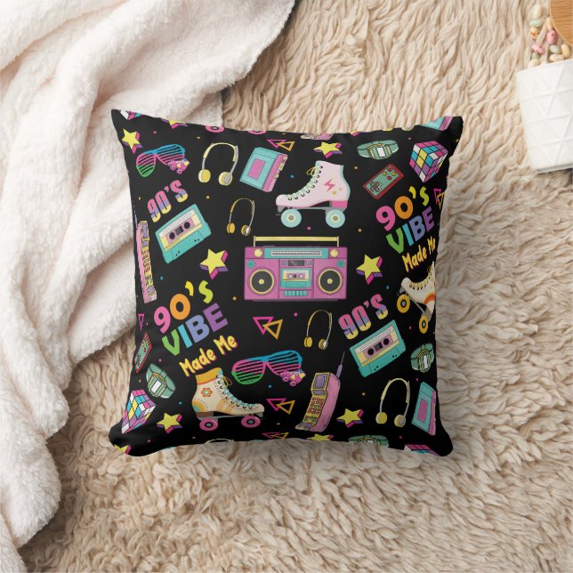 90's Hip Hop Vibes Retro Made Me Pattern Cushion (Blanket)