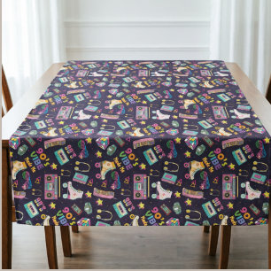 90's Hip Hop Vibes Retro Made Me Pattern Tablecloth