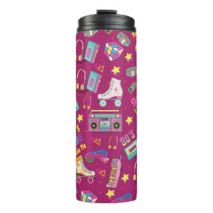 90's Hip Hop Vibes Retro Made Me Pattern Thermal Tumbler