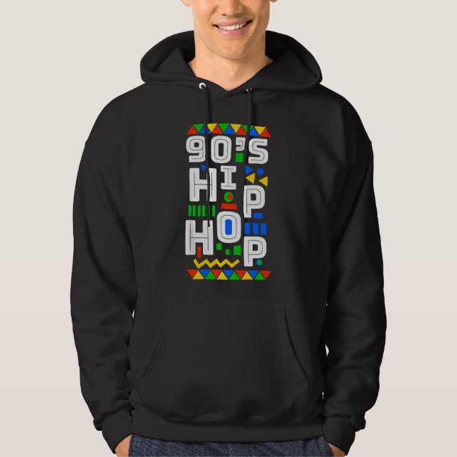 90's Hip Hop Vibes retro pattern  Hoodie (Front)