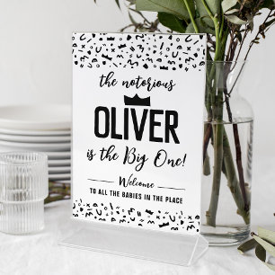 90s Hip Hop Welcome Sign, Notorious One Birthday Pedestal Sign