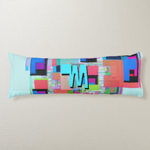 90s Inspired Colourful Geometric Monogram Body Cushion