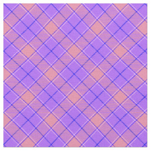 90s Inspired Slanted Plaid Bright Purple Pattern Fabric