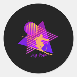 90s Jay Peak Vermont Skiing Skier  Classic Round Sticker