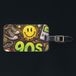 90s Kids Grunge Seamless Pattern: Pizza, Skeletons Luggage Tag<br><div class="desc">Radical meets macabre in this ultimate throwback pattern. Designed for the true 90s Kids, this grunge-inspired aesthetic features a chaotic mix of pepperoni pizza slices, shredding skeletons, and retro skateboards. With a distressed, "zine-style" texture and a rebellious color palette, it captures the raw energy of the underground skate scene and...</div>