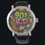 90s Kids Grunge Seamless Pattern: Pizza, Skeletons Watch<br><div class="desc">Radical meets macabre in this ultimate throwback pattern. Designed for the true 90s Kids, this grunge-inspired aesthetic features a chaotic mix of pepperoni pizza slices, shredding skeletons, and retro skateboards. With a distressed, "zine-style" texture and a rebellious color palette, it captures the raw energy of the underground skate scene and...</div>