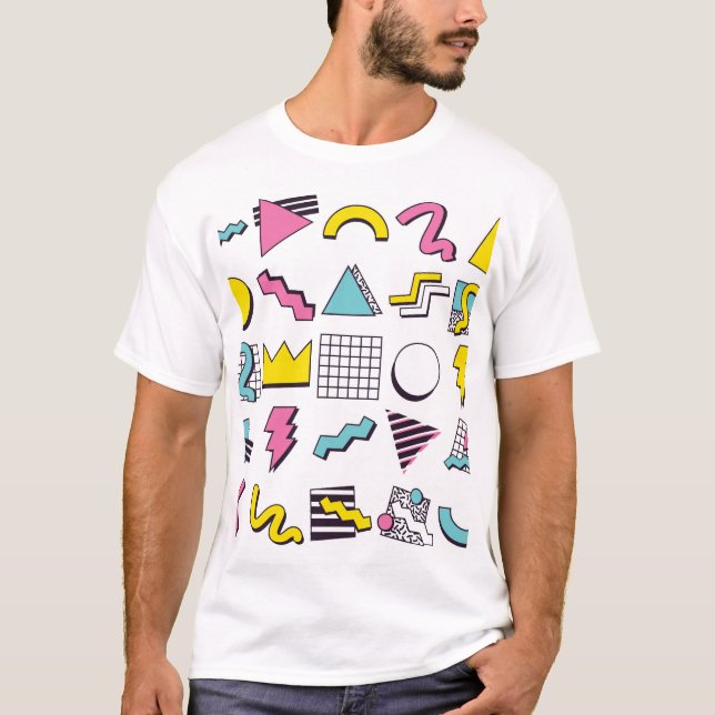 90's Memphis: Pop Design Elements. T-Shirt (Front)