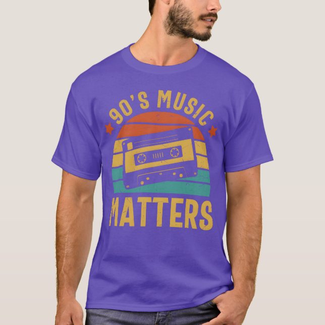 90s Music Matters Sunset Old School Nostalgia Gift T-Shirt (Front)