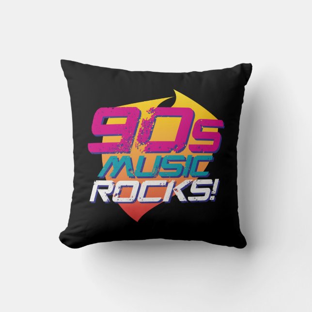 90s Music Rocks! (Light) Cushion (Front)