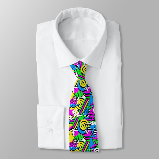 90s neon scribble tie (Tied)