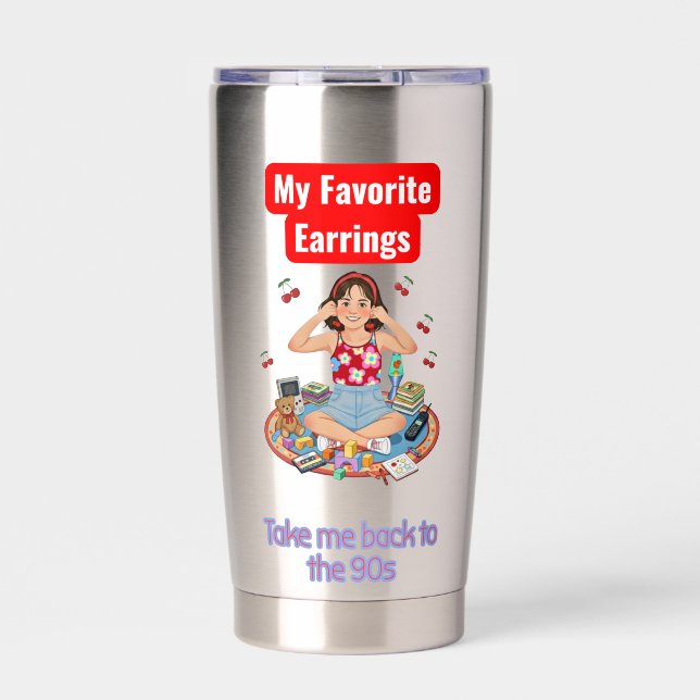 90s Nostalgia girl  Insulated Tumbler (Front)