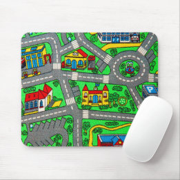 90s nostalgia, nostalgic track carpet Car Road Mouse Pad