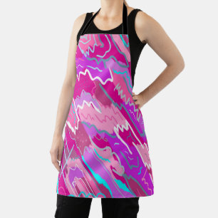 90s Nostalgia Pop Art in Magenta  Apron