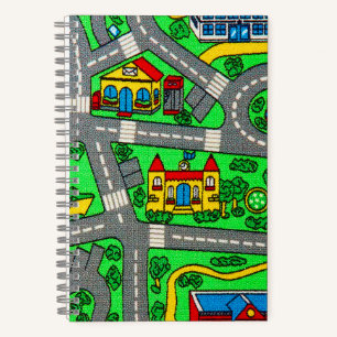 90s nostalgia, Track carpet Car Road nostalgia Notebook