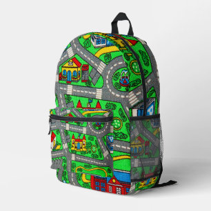 90s nostalgia, Track carpet Car Road nostalgia Printed Backpack