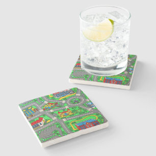 90s nostalgia, Track carpet Car Road nostalgia Stone Coaster