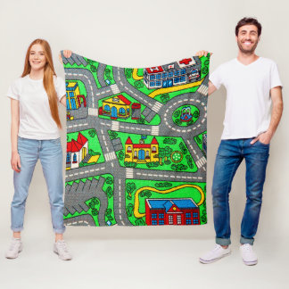 90s nostalgia, Track carpet Car Road nostalgic Fleece Blanket