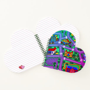90s nostalgia, Track carpet Car Road nostalgic Notebook