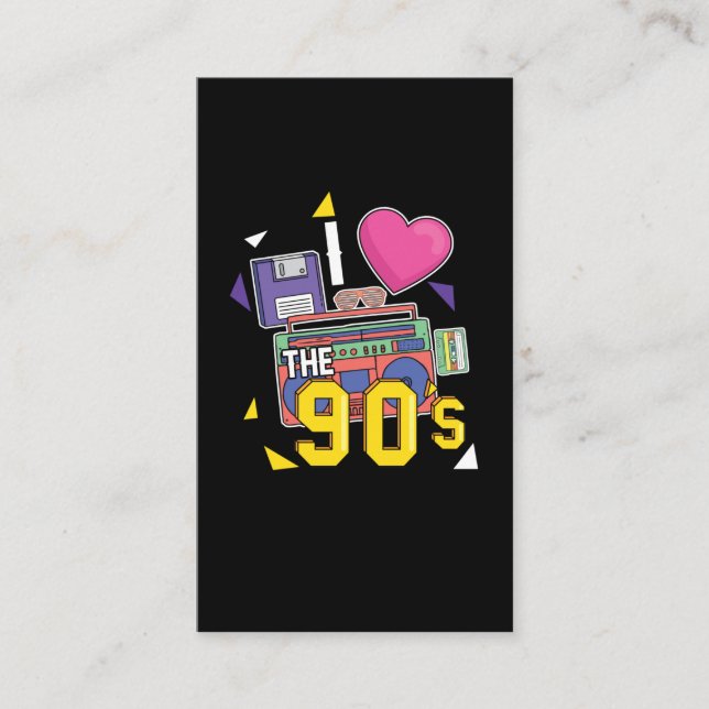 90s Old Music Party Born 1990s Business Card (Front)