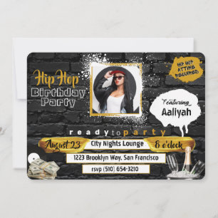 90's Old school Hip Hop Birthday Photo Thank You Card