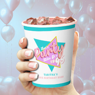 90s Party Like It's 1995 30th Birthday Party Paper Cups