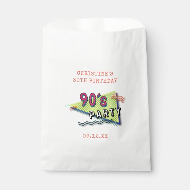 90's PARTY Theme Pattern Favour Bags (Front)