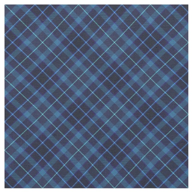 90s Plaid Dark Unisex Grunge Navy Blue Pattern Fabric (Close Up)