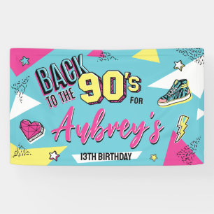 90's Pop Bright Color Birthday Party, Any Age Banner