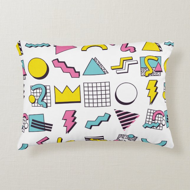 90's Pop Memphis Design Elements  Decorative Cushion (Front)