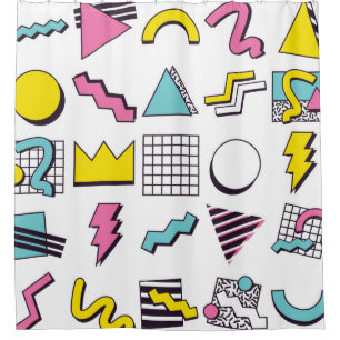 90's Pop Memphis Design Elements Shower Curtain