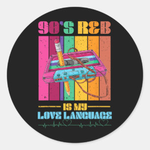90's R&b Rnb Music Lover For Men Women Girl Classic Round Sticker