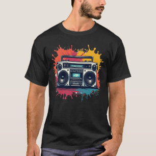 90s Retro Boombox Graphic Music T-Shirt