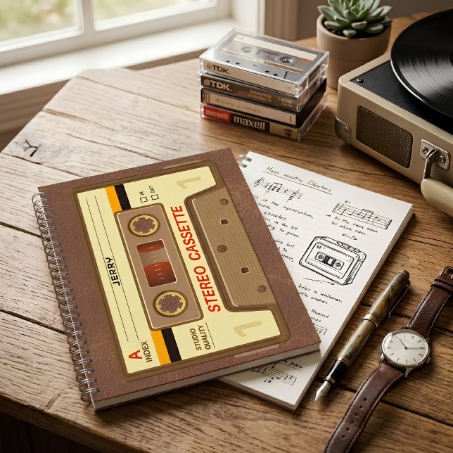 90s Retro Cassette Tape with Name Notebook (Creator Uploaded)