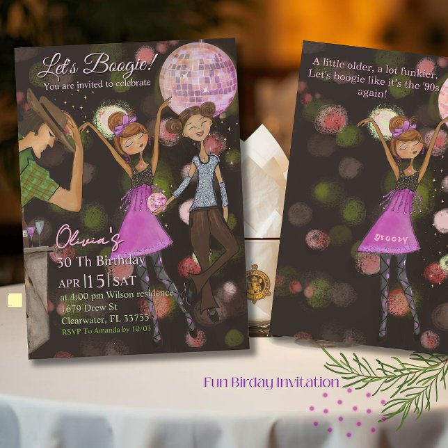 90s Retro Disco 30th Birthday | Stay Groovy Invitation (90s Retro Disco 30th Birthday  Stay Groovy Invitation)