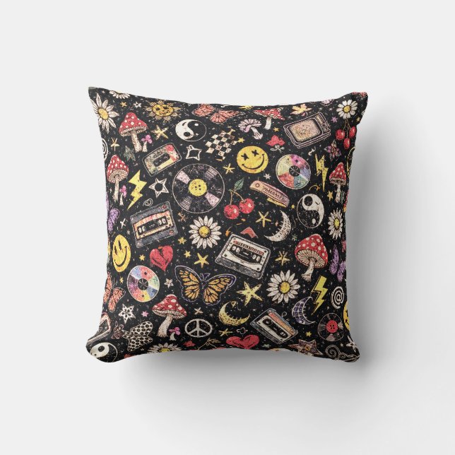 90s Retro Grunge Sunshine Bliss Cushion (Front)