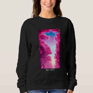 90's Retro Japanese Vaporwave Cherry Blossom Aesth Sweatshirt