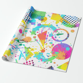 90s Retro Neon Pattern Design Gift Wrapping Paper