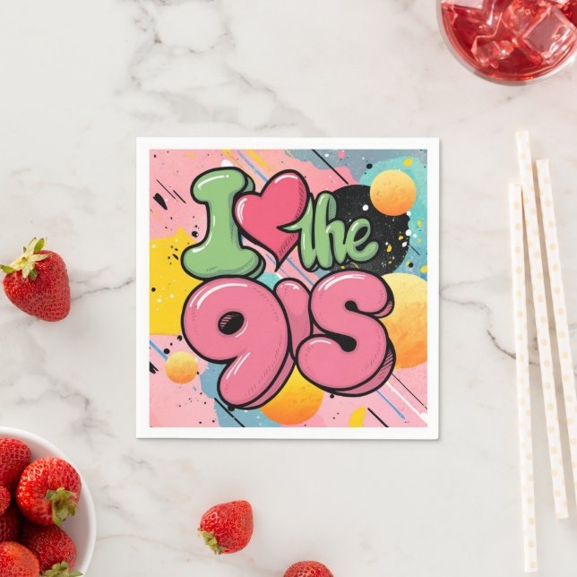  90's Retro Pattern Paper Napkin (Insitu)