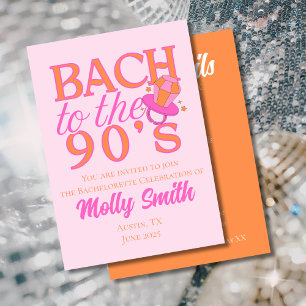 90s Retro Pink Bachelorette Invitation