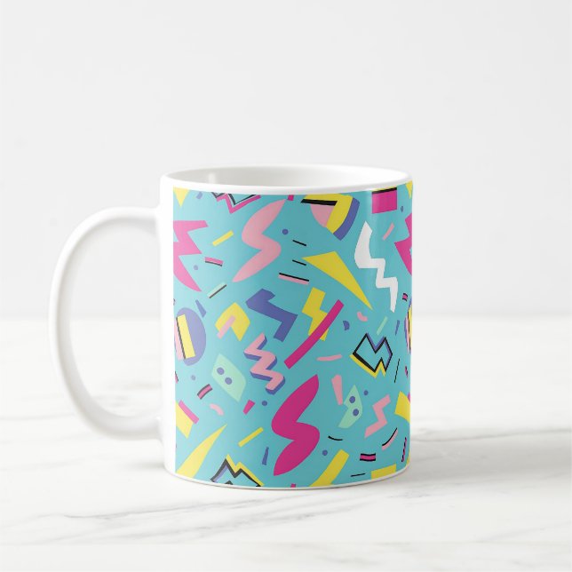 90s Retro Pop Art Pattern Coffee Mug (Left)