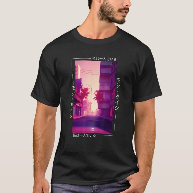 90's Retro Synthwave Japanese Vaporwave Otaku Aest T-Shirt (Front)